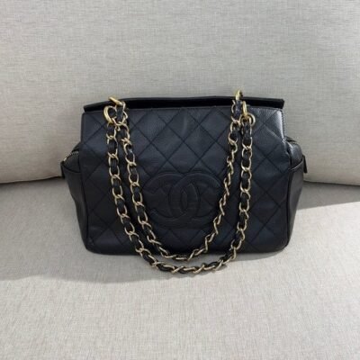CHANEL Black Caviar Petite Timeless Tote PTT GHW