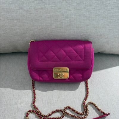 CHANEL Fuchsia Jersey Chic With Me Flap Mini GHW