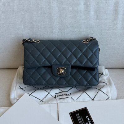 CHANEL Grey Caviar Classic Flap Small GHW