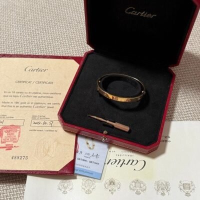 CARTIER Rose Gold 18K Love Bracelet Size 16 RGHW