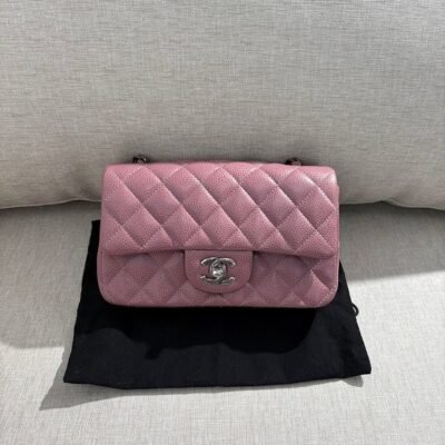 CHANEL Mauve Pink Caviar Classic Flap Mini SHW