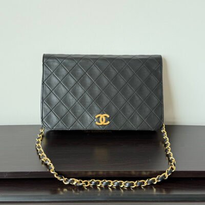 CHANEL Black Lambskin Wallet on Chain WOC GHW
