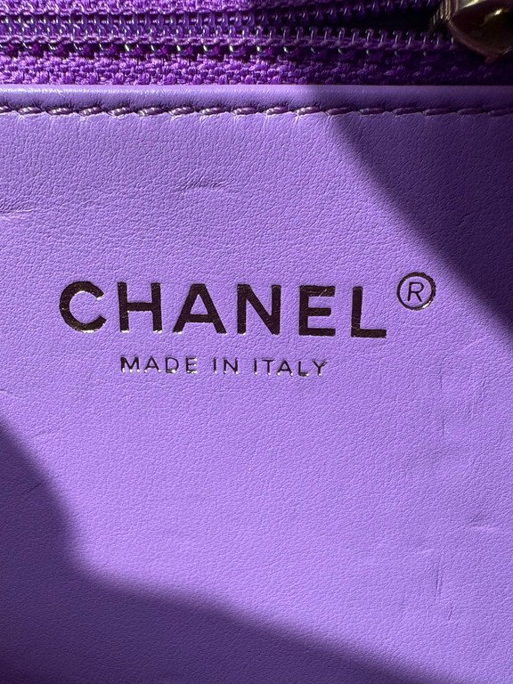 CHANEL Purple Caviar Filigree Vanity Case Medium GHW - Image 27