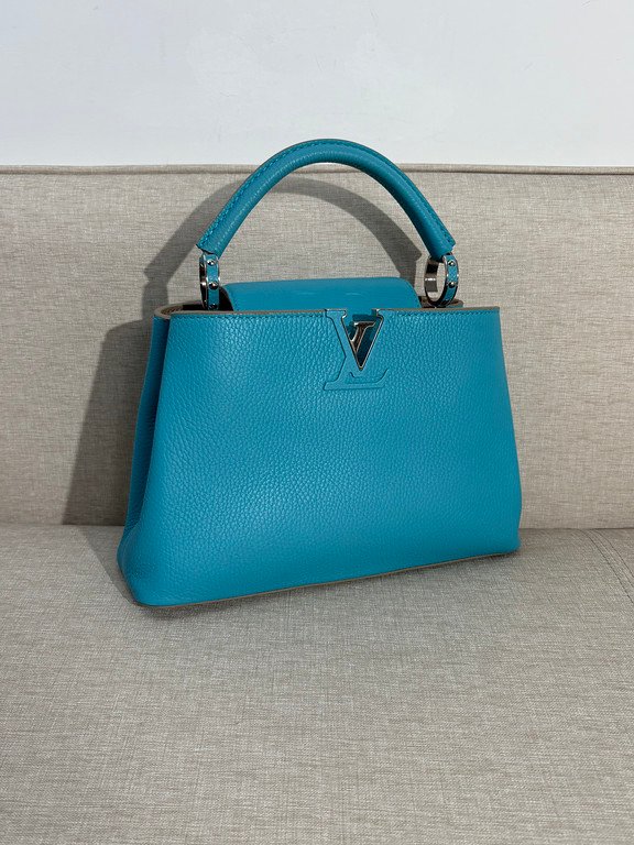LOUIS VUITTON Turquoise Blue Taurillon Leather Capucines BB SHW - Image 2