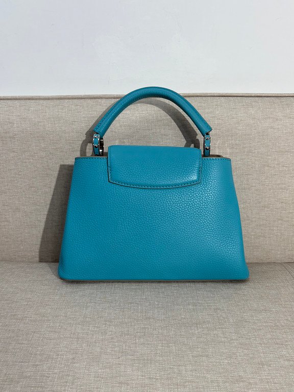 LOUIS VUITTON Turquoise Blue Taurillon Leather Capucines BB SHW - Image 3