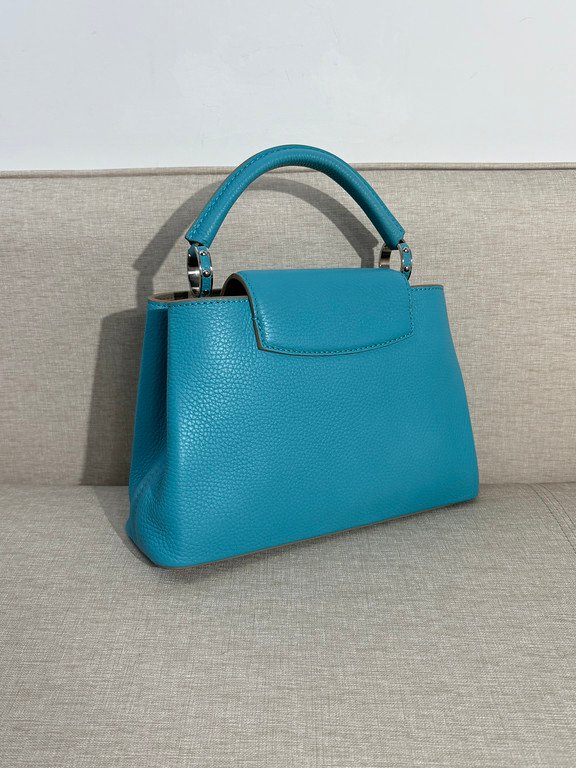 LOUIS VUITTON Turquoise Blue Taurillon Leather Capucines BB SHW - Image 16
