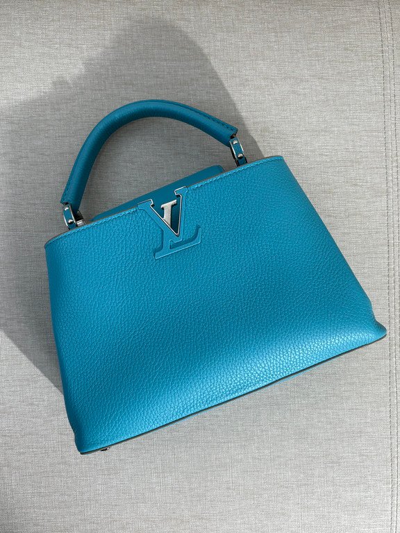 LOUIS VUITTON Turquoise Blue Taurillon Leather Capucines BB SHW - Image 5