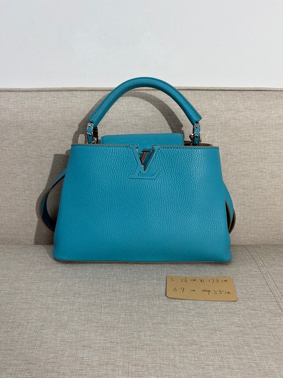 LOUIS VUITTON Turquoise Blue Taurillon Leather Capucines BB SHW - Image 30