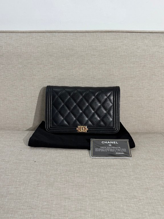 CHANEL Black Caviar Boy WOC GHW - Image 2