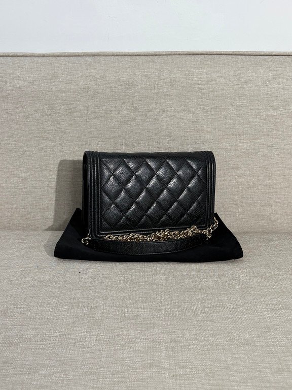 CHANEL Black Caviar Boy WOC GHW - Image 3