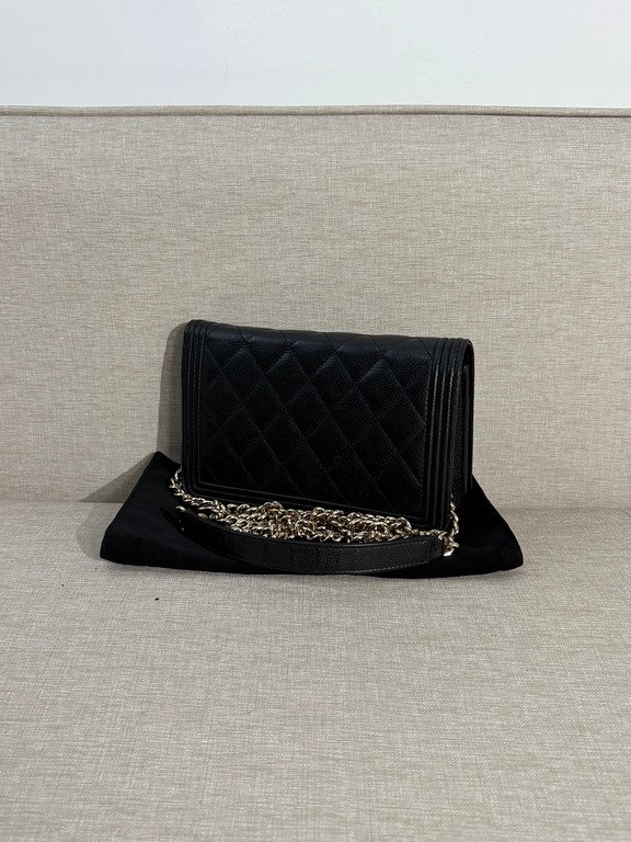 CHANEL Black Caviar Boy WOC GHW - Image 18
