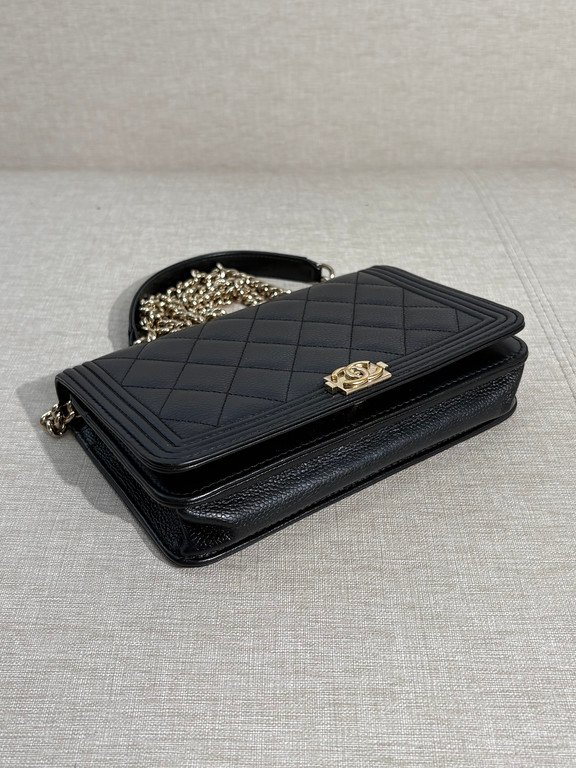 CHANEL Black Caviar Boy WOC GHW - Image 19