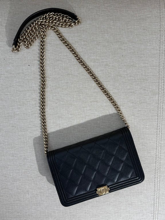 CHANEL Black Caviar Boy WOC GHW - Image 4
