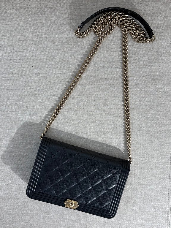 CHANEL Black Caviar Boy WOC GHW - Image 20