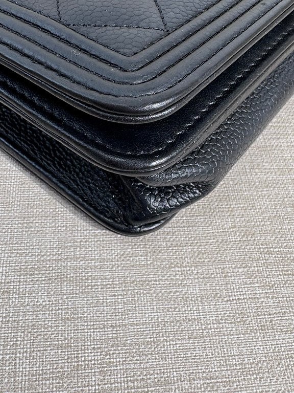 CHANEL Black Caviar Boy WOC GHW - Image 6