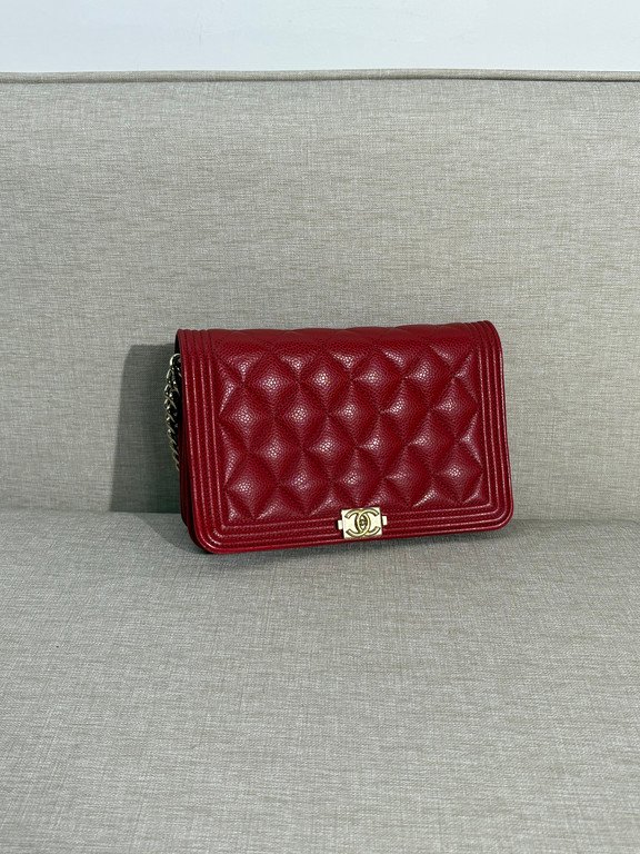 CHANEL Red Caviar Boy WOC GHW - Image 2
