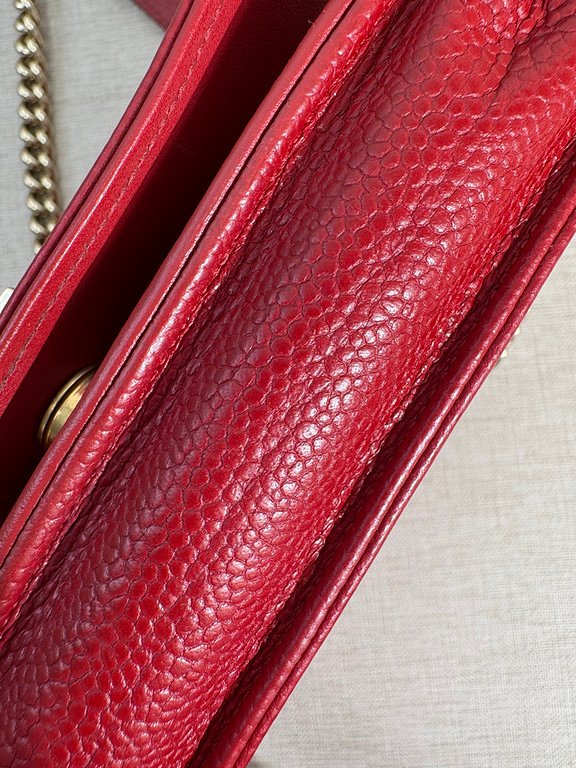 CHANEL Red Caviar Boy WOC GHW - Image 9