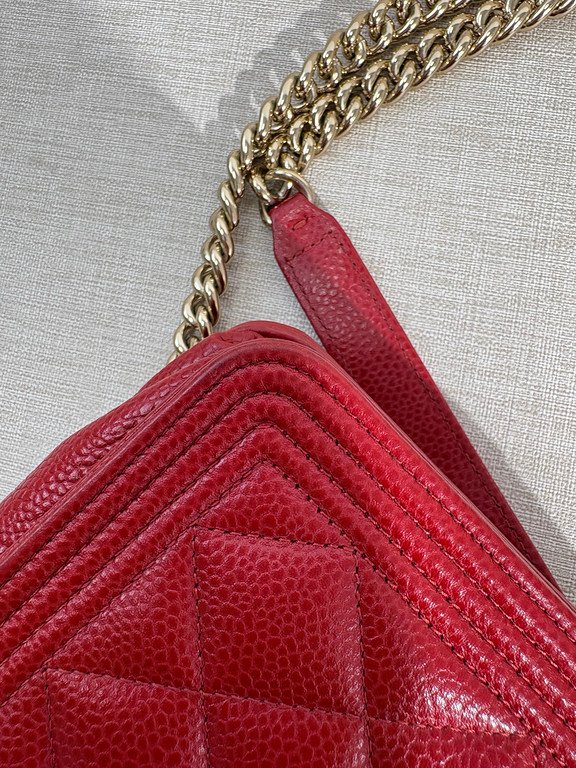 CHANEL Red Caviar Boy WOC GHW - Image 10