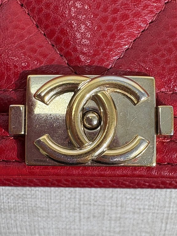 CHANEL Red Caviar Boy WOC GHW - Image 13