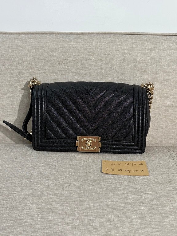 CHANEL Black Caviar Boy Bag Small GHW - Image 32