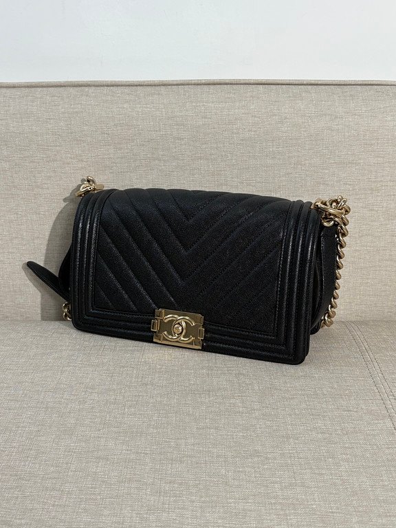 CHANEL Black Caviar Boy Bag Small GHW - Image 16