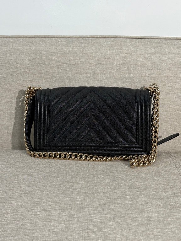 CHANEL Black Caviar Boy Bag Small GHW - Image 4