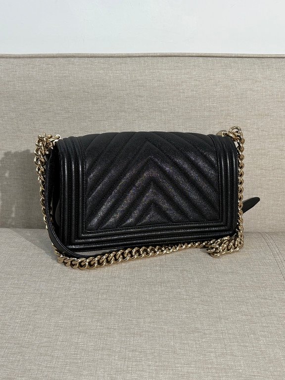 CHANEL Black Caviar Boy Bag Small GHW - Image 17