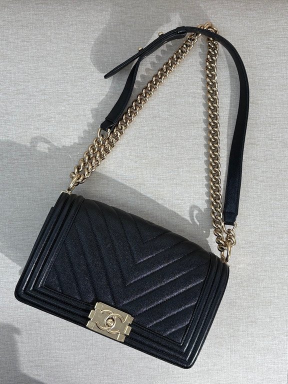 CHANEL Black Caviar Boy Bag Small GHW - Image 19