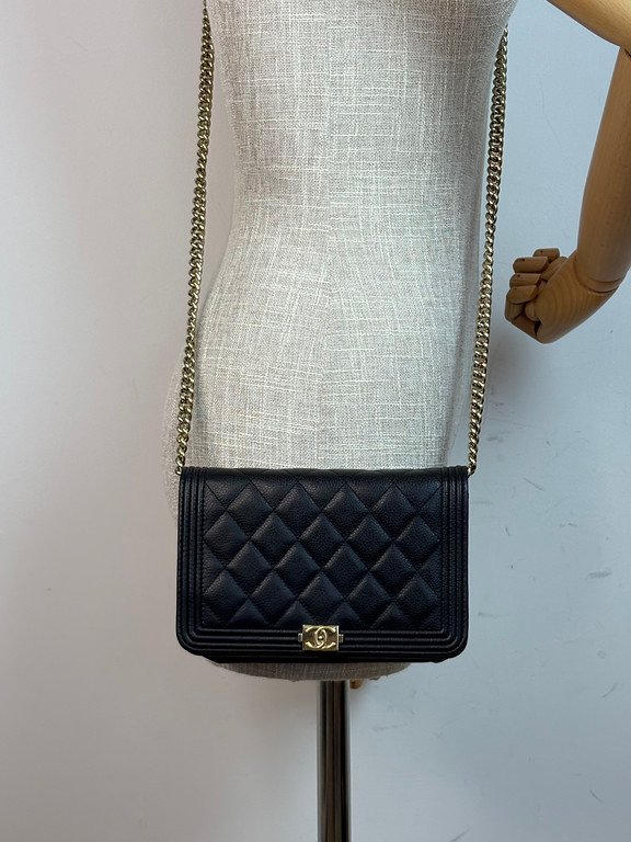 CHANEL Black Caviar Boy WOC GHW - Image 14