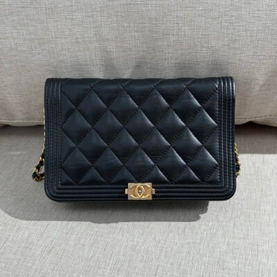 CHANEL Black Caviar Boy WOC GHW
