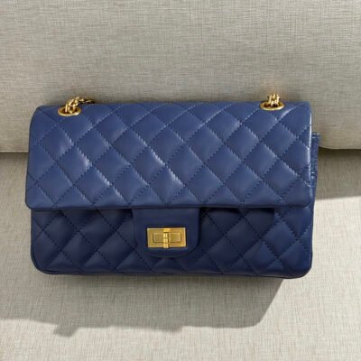 CHANEL Navy Blue Aged Calfskin 2.55 Reissue Flap 225 GHW