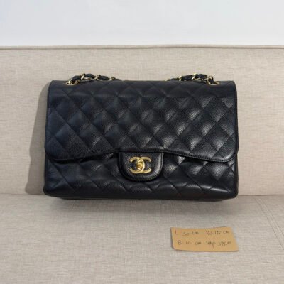 CHANEL Black Caviar Classic Flap Jumbo GHW