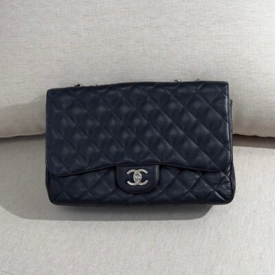 CHANEL Black Caviar Classic Flap Jumbo SHW