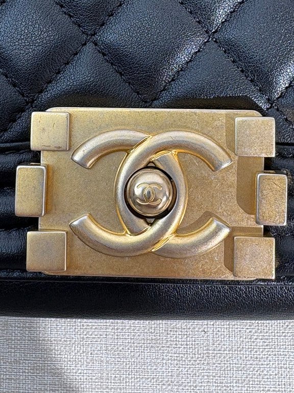 CHANEL Black Lambskin Boy Bag Small GHW - Image 18