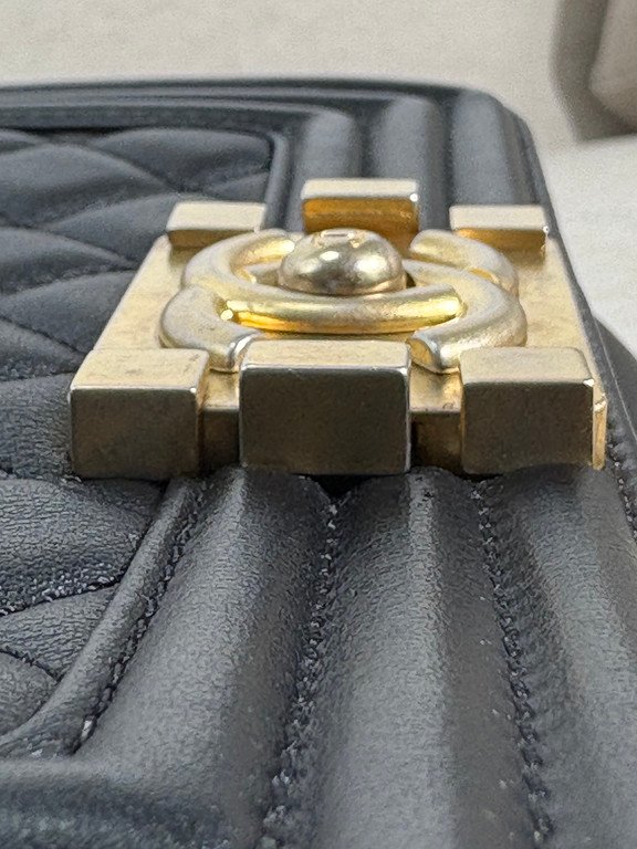 CHANEL Black Lambskin Boy Bag Small GHW - Image 19