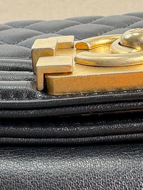CHANEL Black Lambskin Boy Bag Small GHW - Image 20