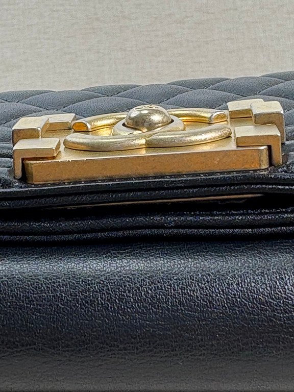 CHANEL Black Lambskin Boy Bag Small GHW - Image 21