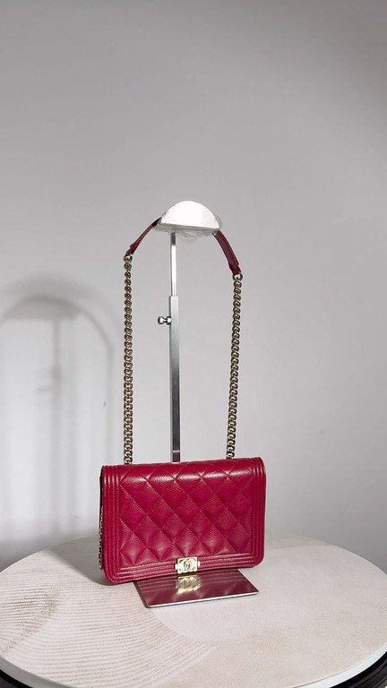 CHANEL Red Caviar Boy WOC GHW - Image 23