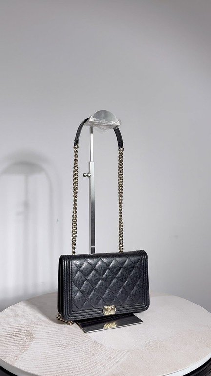 CHANEL Black Caviar Boy WOC GHW - Image 26