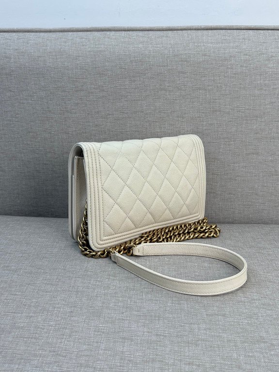 CHANEL White Caviar Boy WOC GHW - Image 17