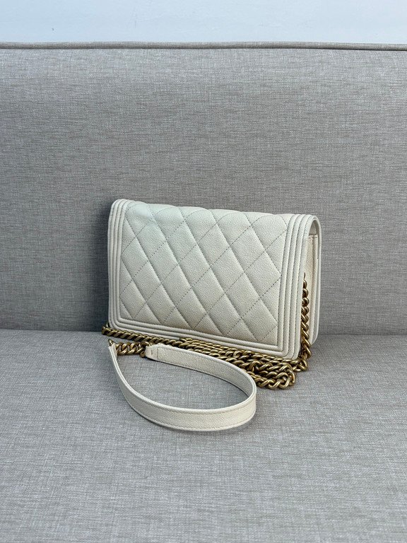 CHANEL White Caviar Boy WOC GHW - Image 18