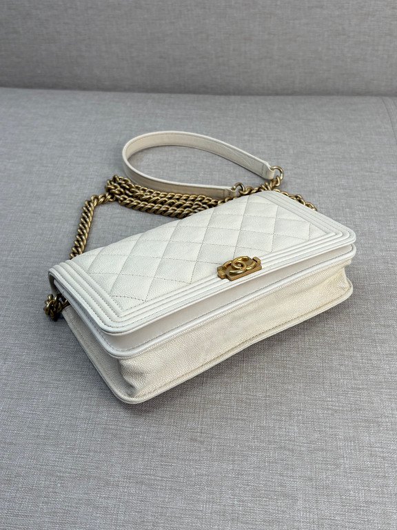 CHANEL White Caviar Boy WOC GHW - Image 4