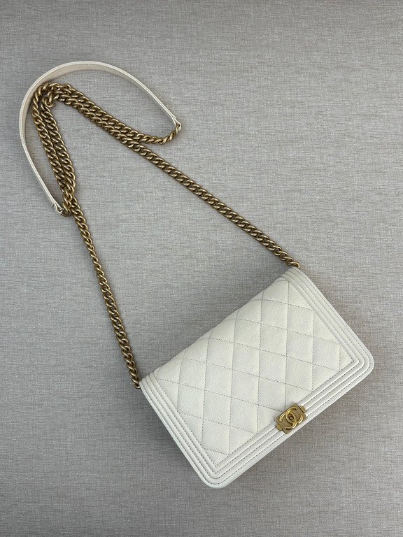 CHANEL White Caviar Boy WOC GHW - Image 5
