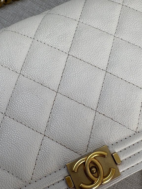 CHANEL White Caviar Boy WOC GHW - Image 8