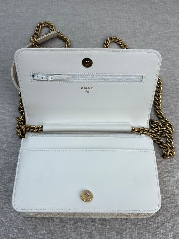 CHANEL White Caviar Boy WOC GHW - Image 11