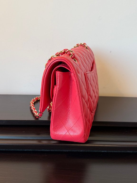 CHANEL Red Caviar Classic Flap Medium GHW - Image 5