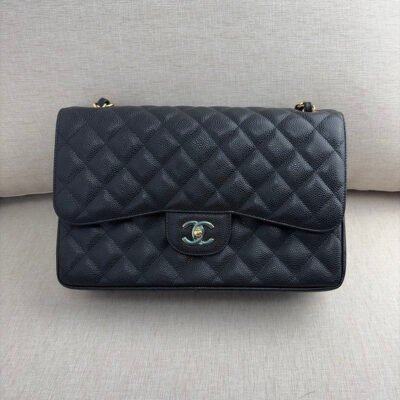 CHANEL Black Caviar Classic Flap Jumbo GHW