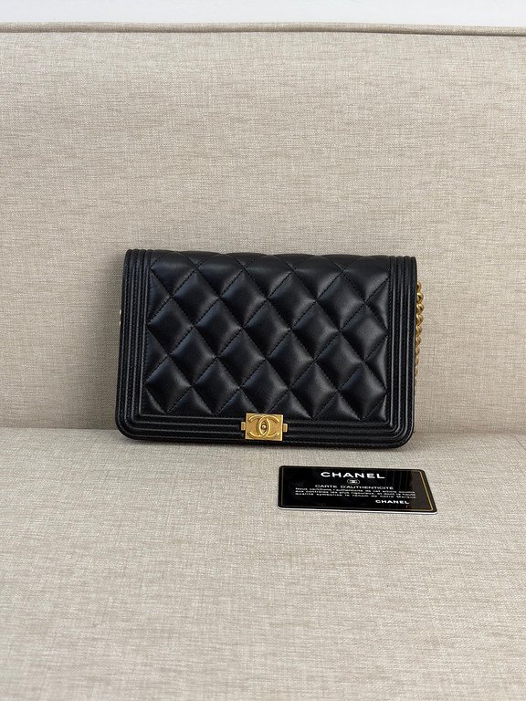 CHANEL Black Lambskin Boy WOC GHW - Image 5