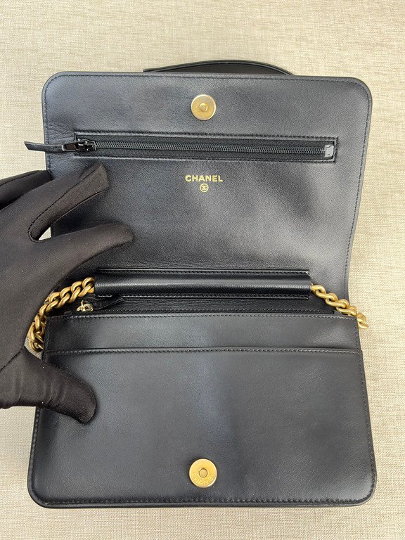 CHANEL Black Lambskin Boy WOC GHW - Image 12