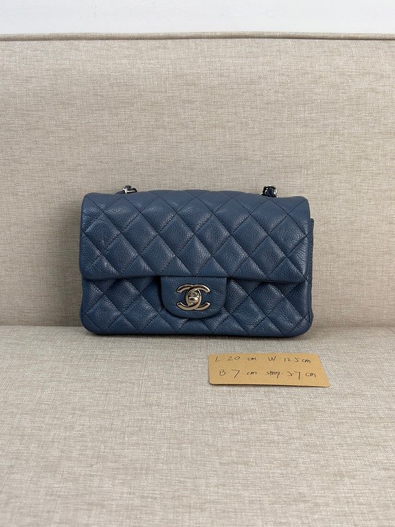 CHANEL Blue Caviar Classic Flap Mini SHW - Image 15